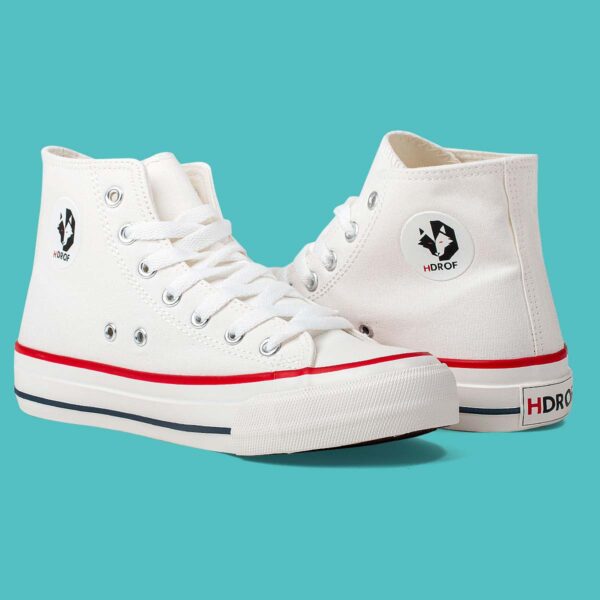 Tenis de Lona Vulcanizado HDROF Bota Blanco tipo Converse